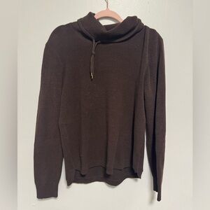 Ralph Lauren Brown Waffle Knit Mock Neck Sweater